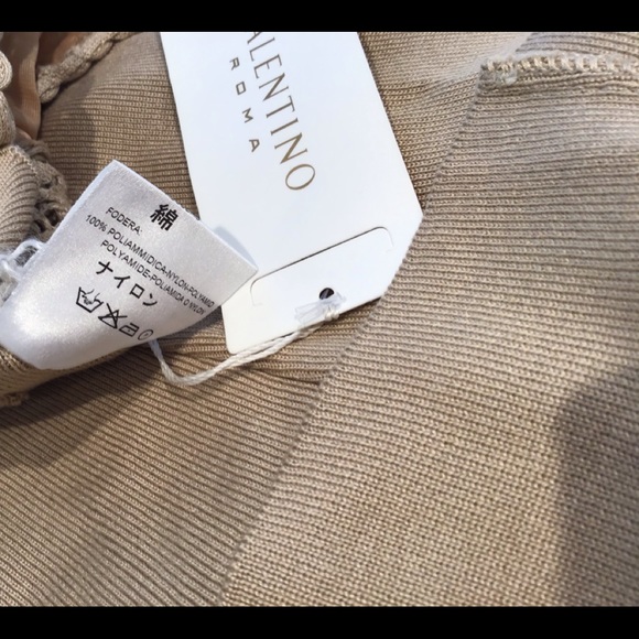 VALENTINO NUDE BOHO CROCHET DETAIL DRESS NWT SZ 6 - Picture 10 of 14